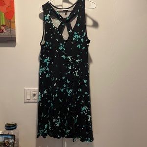 Black summer dress with butterflies